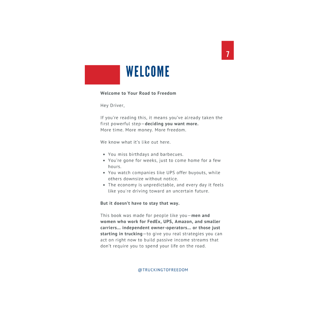 Trucking to Freedom: A Truck Driver's Guide to Building Income Beyond the Road